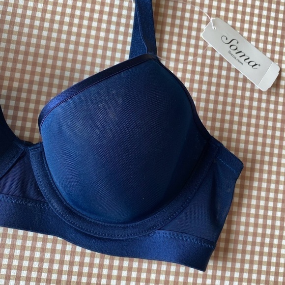 Soma Lightest lift Smooth Demi semi sheer blue bra. Size 34A. NWT - Picture 2 of 10
